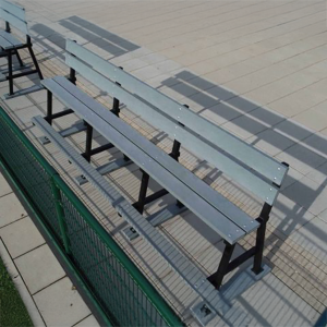 Tribunebank 3,5m Mineral Grey enkele zitrij